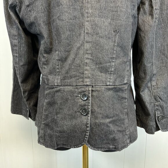 Trixi + Lulu Women's Denim Blazer Size Medium Jacket Dark Academia Preppy Career - Picture 5 of 7